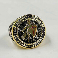 (15) Christian Cross Pattern Men s gold color Templar Knight Crusader Knight Ring Accessories Party stainless steel Jewelry Gift