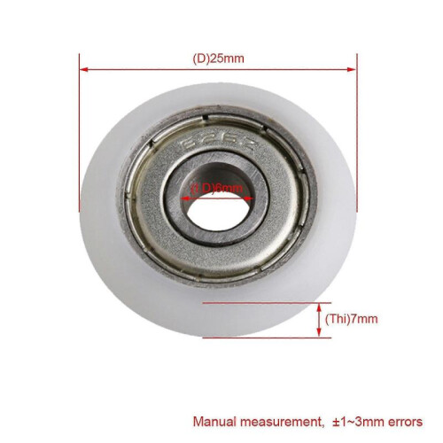 4x White Enginering Plastic Roller Wheel Bearing Pulley for Sliding Door 2