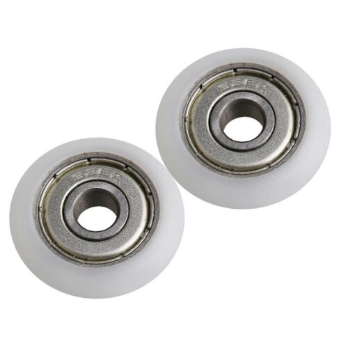 4x White Enginering Plastic Roller Wheel Bearing Pulley for Sliding Door 1