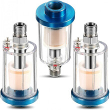 Water Oil Separator Filter Gun Filter Moisture Separator for Air Line Compressor Fittings, 1/4"c p