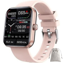 (Pink with Storage Bag) Blood Glucose Monitoring Smartwatch Fitness Tracker Blood Pressure Smart Watch Bluetooth Men Women Watches