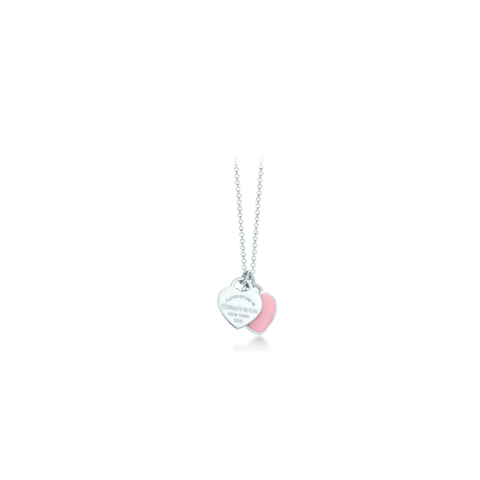 Nydia Return To Pink Mini Double Hearts Classic Heart Double Heart Pendant Necklace