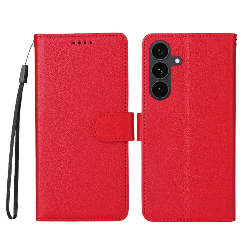 (Red) Flip Case For Samsung Galaxy S25 Fe Crad Slot Wallet Wireless Charging Magnetic Car Mount Red 764563616480