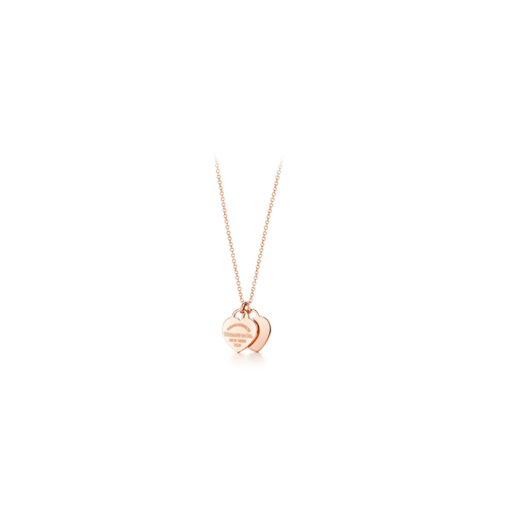 Nydia Return To Rose Gold Mini Double Hearts Classic Heart Double Heart Pendant Necklace