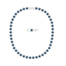 Angelic necklace, Round cut,Fashionable and versatile collarbone chain(Silver + Blue)