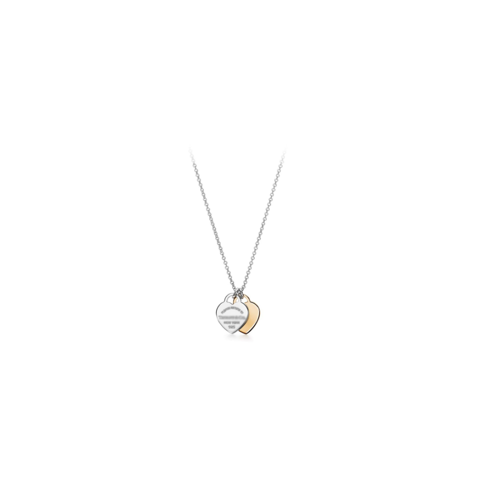 Nydia Return To Silver + Gold Mini Double Hearts Classic Heart Double Heart Pendant Necklace