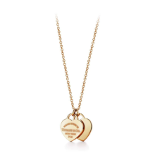 Return To Gold Mini Double Hearts Classic Heart Double Heart Pendant Necklace