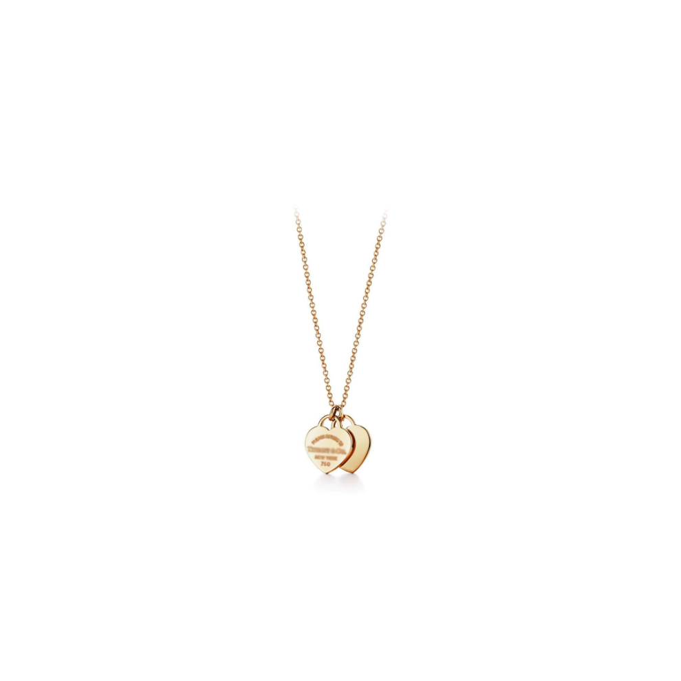 Nydia Return To Gold Mini Double Hearts Classic Heart Double Heart Pendant Necklace