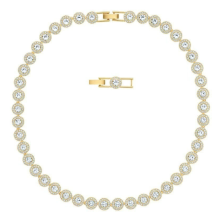 Angelic necklace, Round cut,Fashionable and versatile collarbone chain(Gold + White)