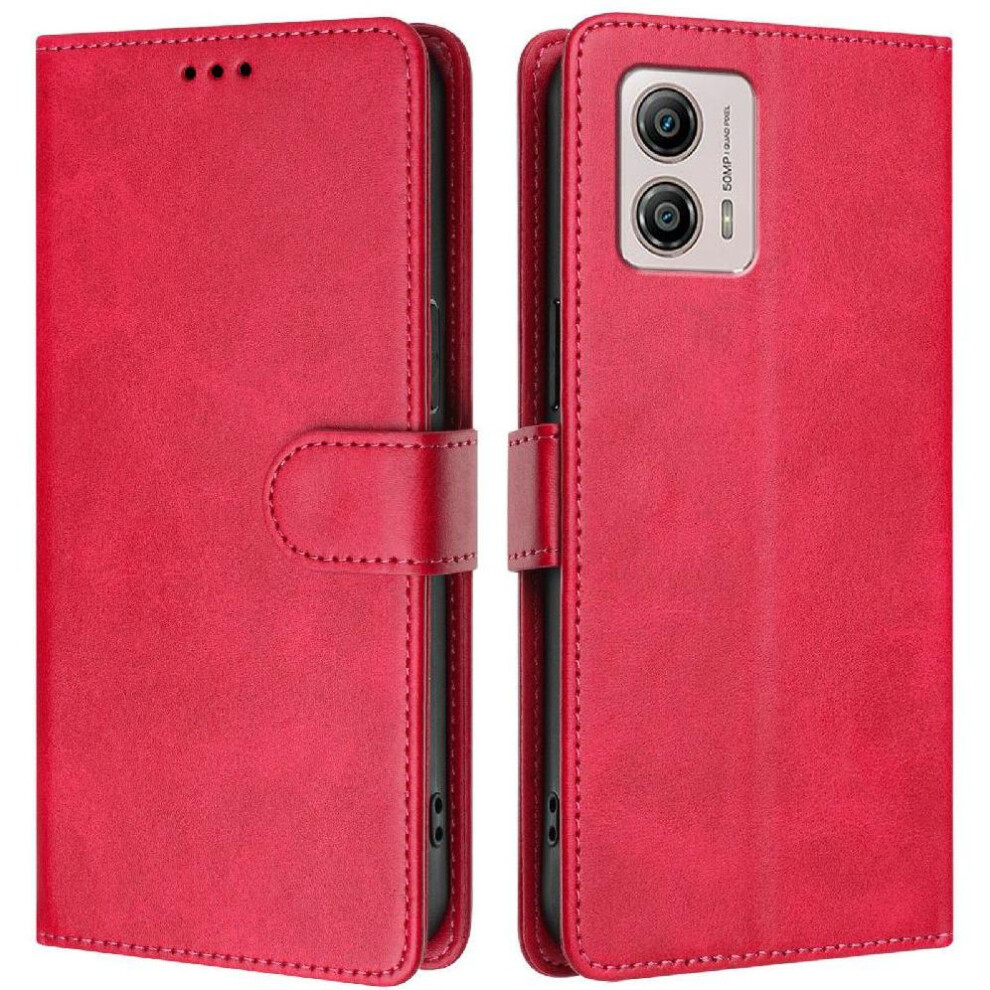 (Rose ) Classic Style Flip Case For Motorola Moto G13 Rfid Blocking Shockproof Card Holder Magnetic Closure Wallet Case Red 764563616626