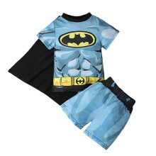 (4-5 Years, A) Kids Boys Superhero Batman Cosplay Costume Short Sleeve Tops Pants Outfit Set Fancy Dress Clothes