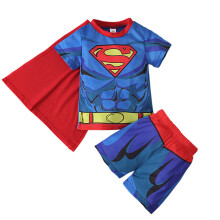 (2-3 Years, B) Kids Boys Superhero Batman Cosplay Costume Short Sleeve Tops Pants Outfit Set Fancy Dress Clothes