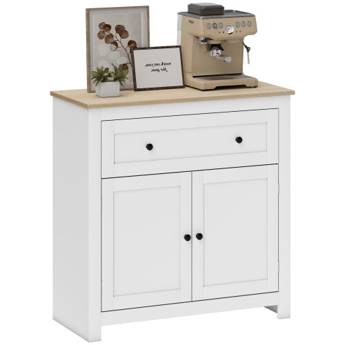 Homcom (White) HOMCOM Sideboard Storage Cabinet with Adjustable Shelf, Drawer 1