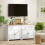 Homcom (White) HOMCOM Sideboard Storage Cabinet with Adjustable Shelf, Drawer 8