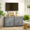 Homcom (Grey) HOMCOM Sideboard Storage Cabinet with Adjustable Shelf, Drawer 8