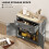 Homcom (Grey) HOMCOM Sideboard Storage Cabinet with Adjustable Shelf, Drawer 4