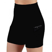(XL, Black) Women's High Waisted Bike Shorts With 2 Side Pockets Workout Running Yoga Shorts For Yoga Exercise Fitness