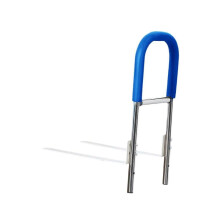 (Blue) Bedside Rail Fall Prevention Mobility Aid Sturdy Standing Assist Stainless Steel Bed Support Bar Grab Bar for Adults Handicaps