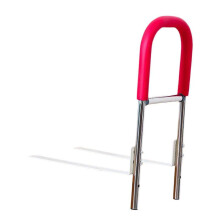 (Pink) Bedside Rail Fall Prevention Mobility Aid Sturdy Standing Assist Stainless Steel Bed Support Bar Grab Bar for Adults Handicaps
