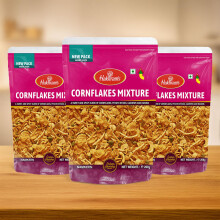 Haldiram's Cornflake Mixture – 200g (Pack of 3) | Spicy, Sweet & Crunchy Indian Snack | Net Weight 600g