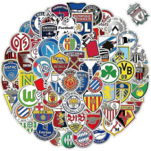 100Pcs Soccer Team Logo Stickers, Soccer Club Sticker Pack, Waterproof Vinyl Stickers, World Cup Match Stickers for Laptops