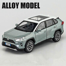 (Gray) 1:32 Rav4 Suv Alloy Car Model Diecast Metal Toy Off-road Vehicles Car Model Simulation Sound And Light Collection Childrens Gift No Box