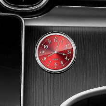 (Red) Mini Watch Car Quartz Clock Luminous Electronic Clocks Waterproof Bicycle Motorcycle Watch Auto Car Clock Dashboard Clock In Car