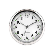 (Silver) Mini Watch Car Quartz Clock Luminous Electronic Clocks Waterproof Bicycle Motorcycle Watch Auto Car Clock Dashboard Clock In Car