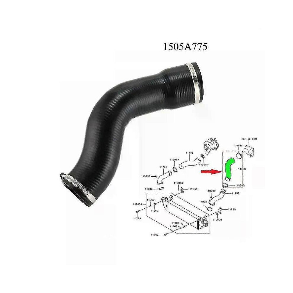 Inter Cooler Outlet Air Hose 14099W000P for Mitsubishi Pajero Sport L200 Triton KL1T KJ0T 24D 4N15 Intercooler Pipe 1505A775