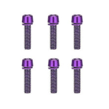 (purple) 6PCS Stainless Steel Bicycle Riser Screws Bike Stem Bolts  for Road Bike/Bike Handlebar/Riding