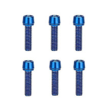 (blue) 6PCS Stainless Steel Bicycle Riser Screws Bike Stem Bolts  for Road Bike/Bike Handlebar/Riding