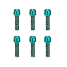 (cyan) 6PCS Stainless Steel Bicycle Riser Screws Bike Stem Bolts  for Road Bike/Bike Handlebar/Riding