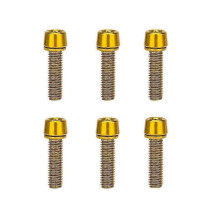 (golden) 6PCS Stainless Steel Bicycle Riser Screws Bike Stem Bolts  for Road Bike/Bike Handlebar/Riding