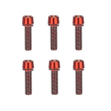 (red) 6PCS Stainless Steel Bicycle Riser Screws Bike Stem Bolts  for Road Bike/Bike Handlebar/Riding