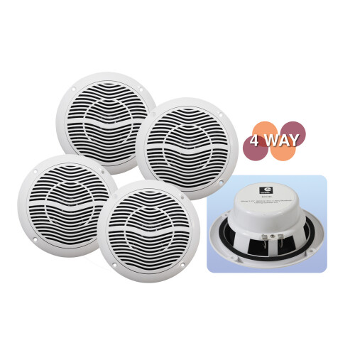 e-audio 4 Way 15W Bluetooth v5.0 Ceiling Speaker and Amplifier Kit
