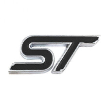 (Black) 3D ST Racing Car Metal Emblem Badge Sticker Decor for Ford Focus Fiesta Mondeo mengxi