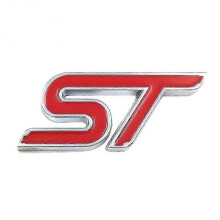 (Red) 3D ST Racing Car Metal Emblem Badge Sticker Decor for Ford Focus Fiesta Mondeo mengxi