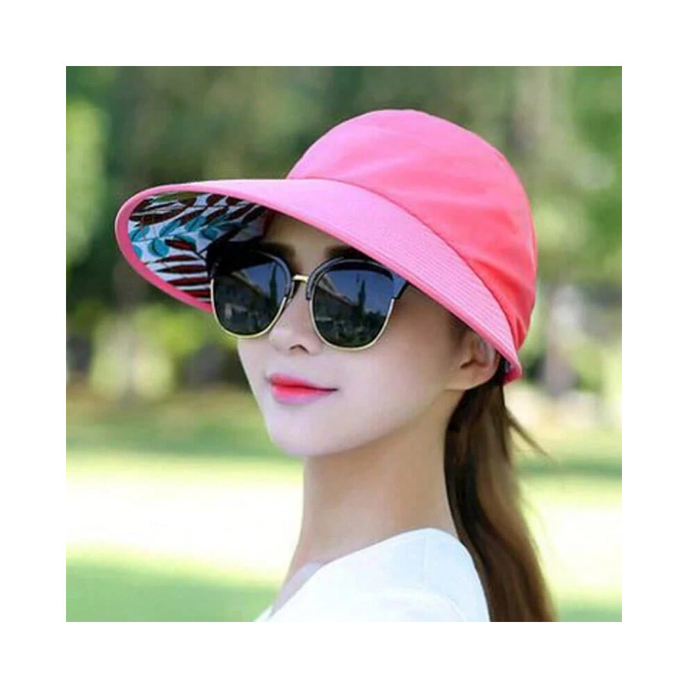 (Watermelon) Summer Sun Protection Folding Sun Hat For Women Wide Brim Cap Ladies Beach Visor Hat Girl Holiday UV Protection Sun Hat