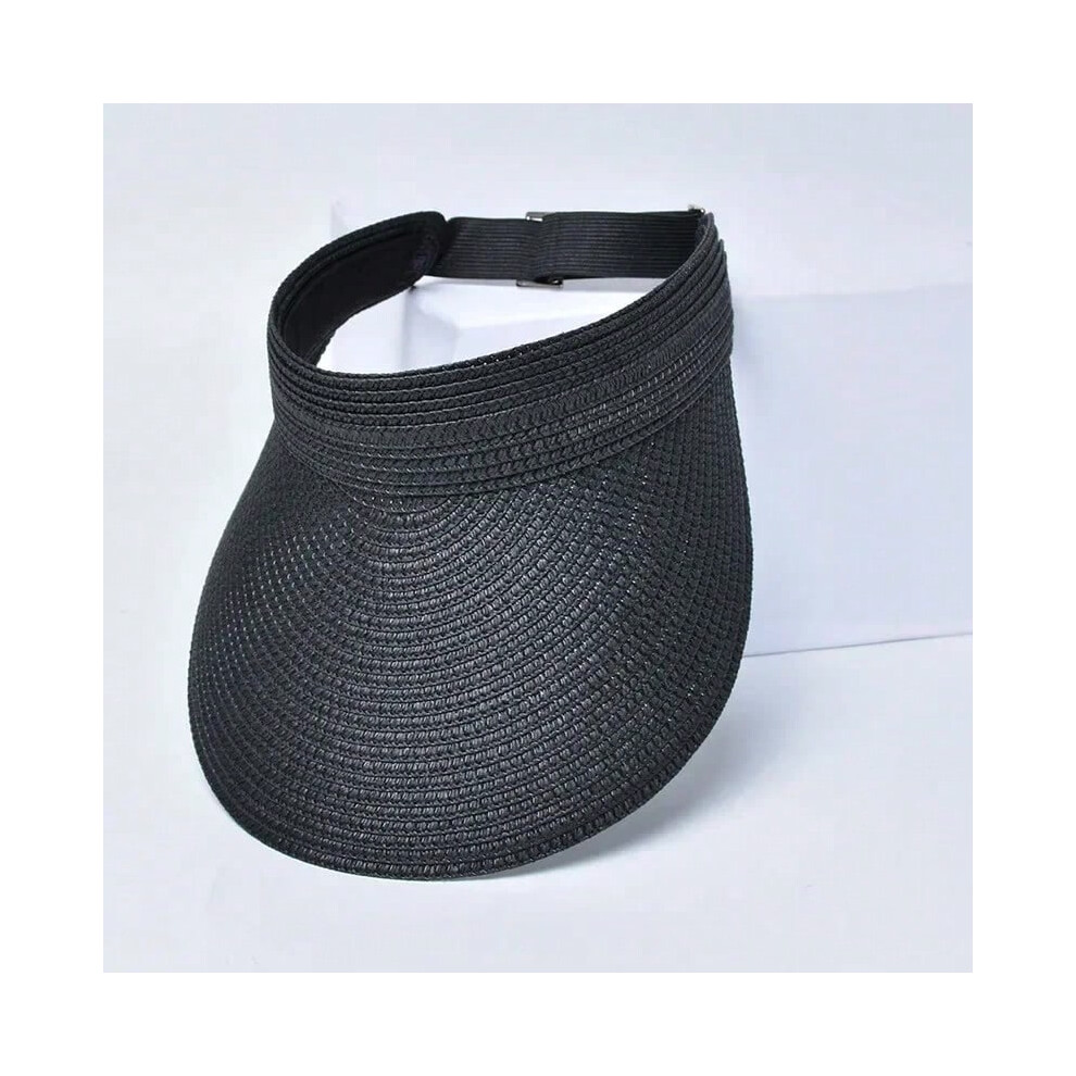 (black, 56-60 cm) 2025 UPF50+ Adjustable Sun Hat for Women - Lightweight Foldable Straw Hat Wide Brim Beach Golf Outdoor Cap with UV Protection