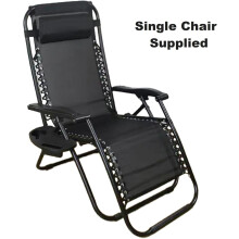 Zero Gravity Chair Sun Lounger Folding Recline Patio Outdoor Garden 1P
