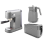 Morphy Richards Morphy Richards Signature Grey Kettle Toaster & Coffee Machine Set 1