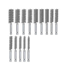 14 Pack Bore Brush for Drill, Stainless Steel Bore Brush Drill, Bore Cleaning Brush Set 1/4 Inch He