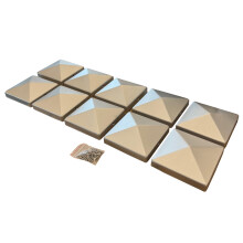 Galvanized Steel Pyramid Shape Fence Post Caps (Pack of 10)