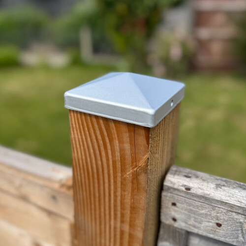 Selections Galvanized Steel Pyramid Shape Fence Post Caps (Pack of 10) 1