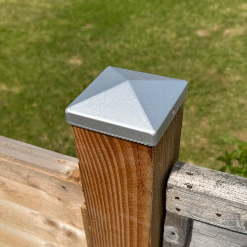 Selections Galvanized Steel Pyramid Shape Fence Post Caps (Pack of 10) 2