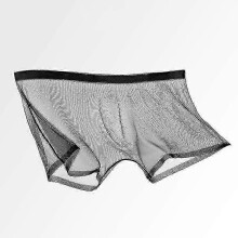 (XXL, Black) M-4xl 4colors Transparent See Through Ultra Thin Seamless Men Underpants Breathable Summer Daily Briefs Boxers Underwear Banmo