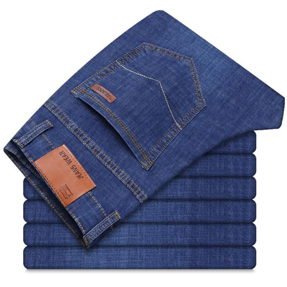 (as the picture, 34) Clothing Men's Fashion Plus Size Jeans Business Casual Stretch Slim Jeans Classic Trousers Denim Pants-image-OPC-PHN5RYZ-NEW