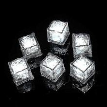 (White) Light Up Ice Cubes, 12 Pack Multi Color Led Ice Cubes, Reusable Glowing Flashing Ice Cube For Club Bar Party