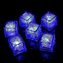(Blue) Light Up Ice Cubes, 12 Pack Multi Color Led Ice Cubes, Reusable Glowing Flashing Ice Cube For Club Bar Party