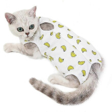 (XL, Banana) Cat Surgery Recovery Suit, Cat Anti Licking Pet Surgical Recovery Shirt